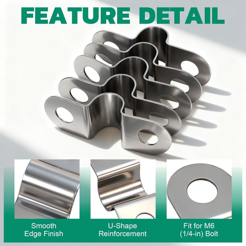 ORU 90pcs Conduit Clamp Assortment Kit 304 Stainless Steel, 16 Sizes (1/4"-4") Rigid Metal Pipe Clamp U Bracket, 2 Holes Pipe Strap for Automotive, Wire & Tube - Image 4
